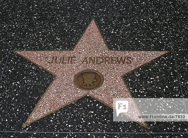 Star Walk Fame on Close Up Of Star With Julie Andrews Written  Hollywood Walk Of Fame